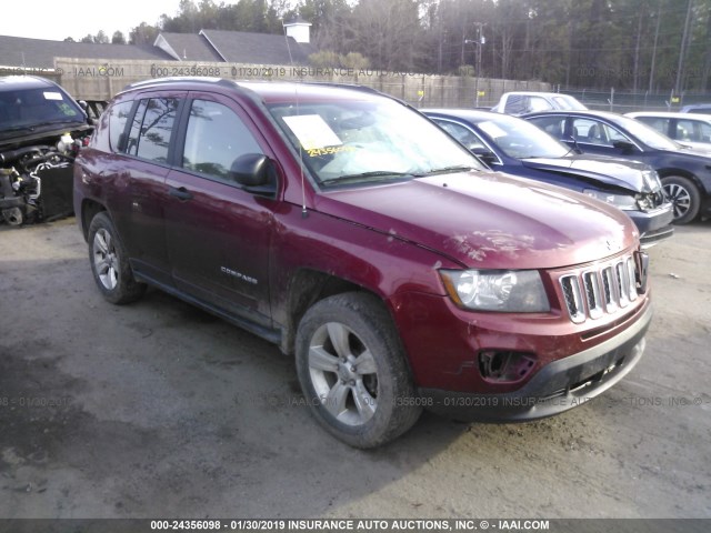 1C4NJCBB5ED662448 - 2014 JEEP COMPASS SPORT BURGUNDY photo 1