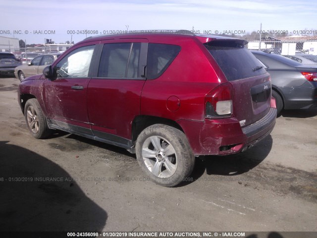 1C4NJCBB5ED662448 - 2014 JEEP COMPASS SPORT BURGUNDY photo 3