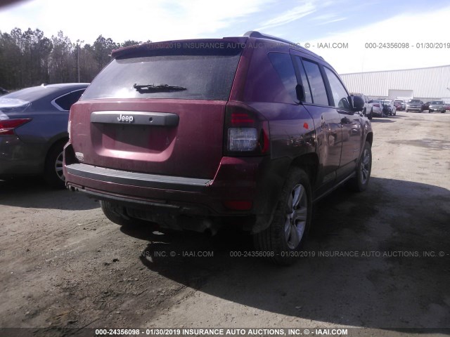 1C4NJCBB5ED662448 - 2014 JEEP COMPASS SPORT BURGUNDY photo 4