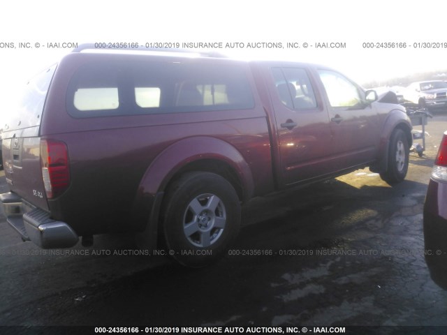 1N6AD09W48C422750 - 2008 NISSAN FRONTIER CREW CAB LE/SE/OFF ROAD RED photo 4