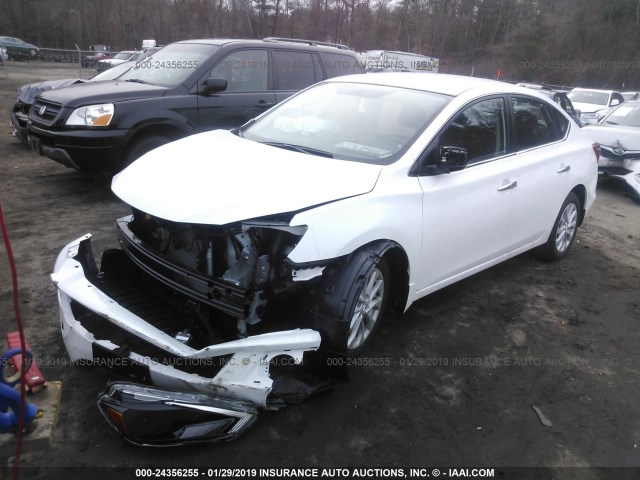 3N1AB7AP2KY225079 - 2019 NISSAN SENTRA 4D 1.8 S/SV/SR/SL  WHITE photo 2