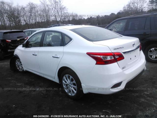 3N1AB7AP2KY225079 - 2019 NISSAN SENTRA 4D 1.8 S/SV/SR/SL  WHITE photo 3