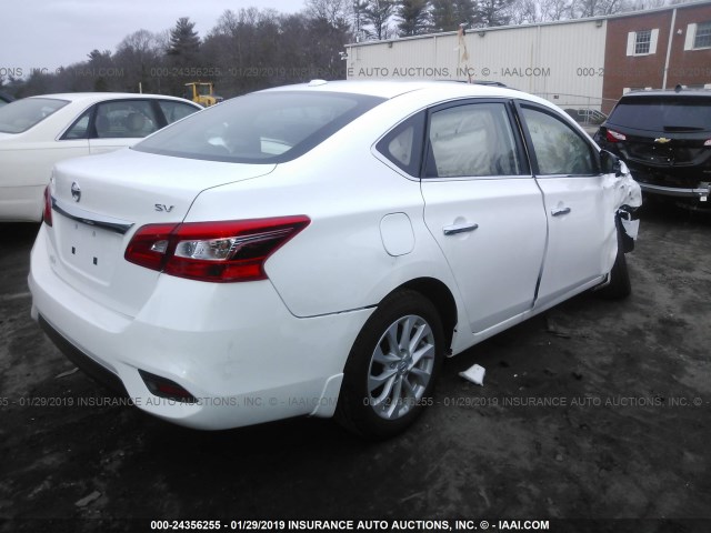 3N1AB7AP2KY225079 - 2019 NISSAN SENTRA 4D 1.8 S/SV/SR/SL  WHITE photo 4