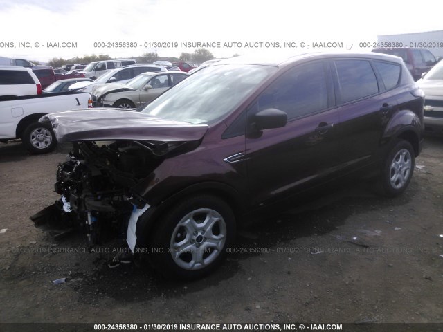 1FMCU0F72JUC36080 - 2018 FORD ESCAPE S MAROON photo 2