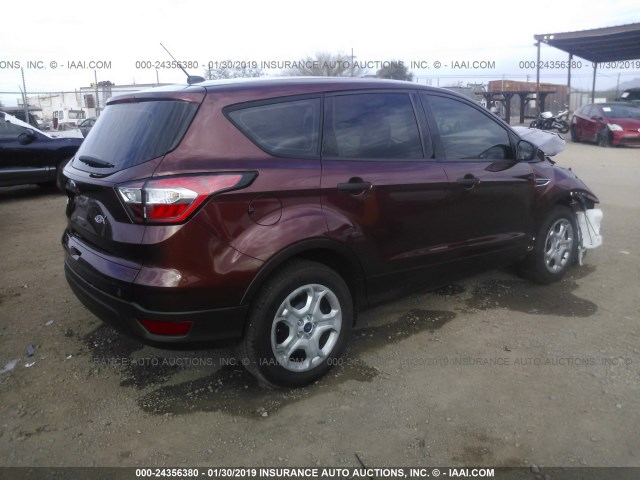 1FMCU0F72JUC36080 - 2018 FORD ESCAPE S MAROON photo 4