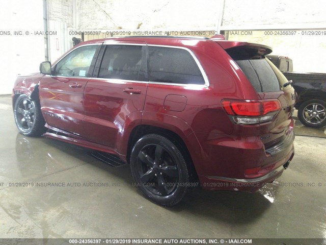 1C4RJFCT4GC370633 - 2016 JEEP GRAND CHEROKEE OVERLAND RED photo 3