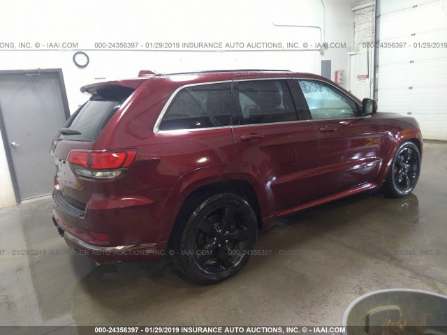 1C4RJFCT4GC370633 - 2016 JEEP GRAND CHEROKEE OVERLAND RED photo 4