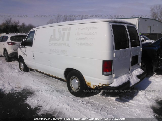 1FTRE14L61HA02826 - 2001 FORD ECONOLINE E150 VAN WHITE photo 3