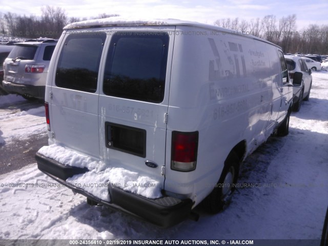 1FTRE14L61HA02826 - 2001 FORD ECONOLINE E150 VAN WHITE photo 4