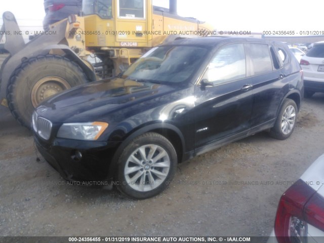 5UXWX9C51E0D22057 - 2014 BMW X3 XDRIVE28I BLACK photo 2