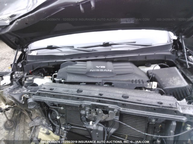 1N6AA1E56JN539476 - 2018 NISSAN TITAN SV/SL/PRO-4X/PLAT RES BLACK photo 10