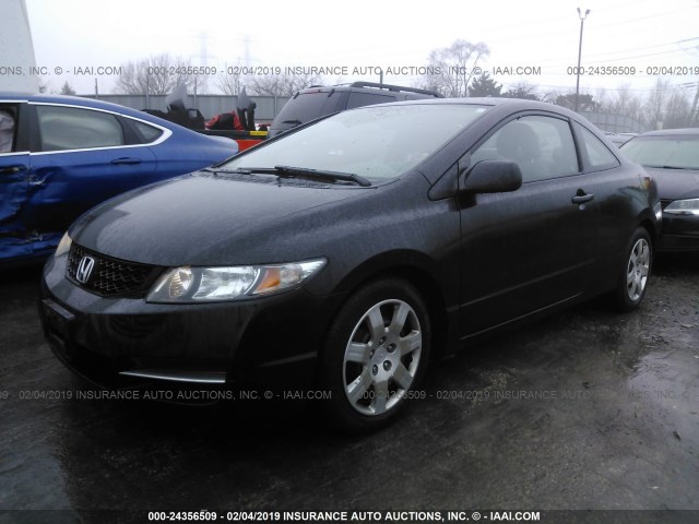 2HGFG11659H506013 - 2009 HONDA CIVIC LX BLACK photo 2