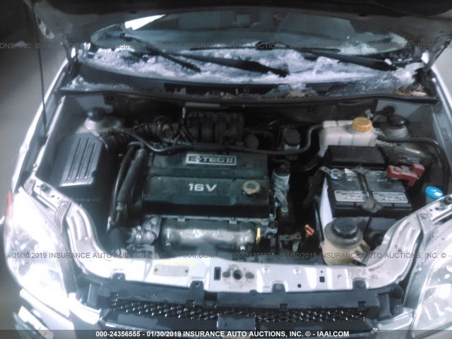 KL1TD56618B049158 - 2008 CHEVROLET AVEO LS SILVER photo 10
