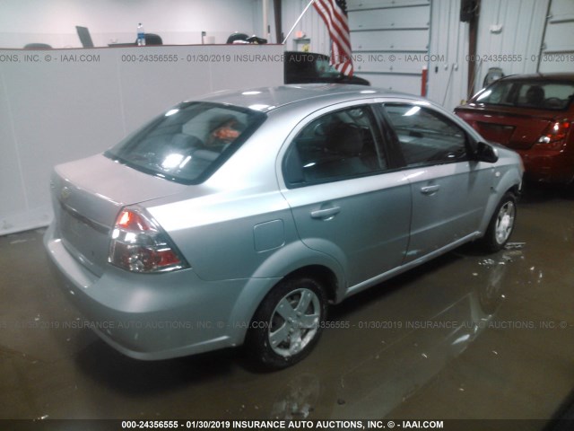 KL1TD56618B049158 - 2008 CHEVROLET AVEO LS SILVER photo 4
