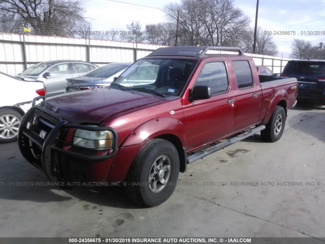 1N6ED29X64C429148 - 2004 NISSAN FRONTIER CREW CAB XE V6 RED photo 2