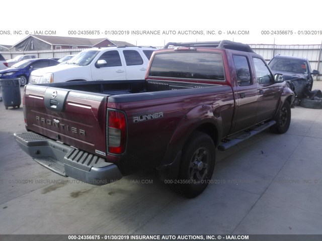 1N6ED29X64C429148 - 2004 NISSAN FRONTIER CREW CAB XE V6 RED photo 4