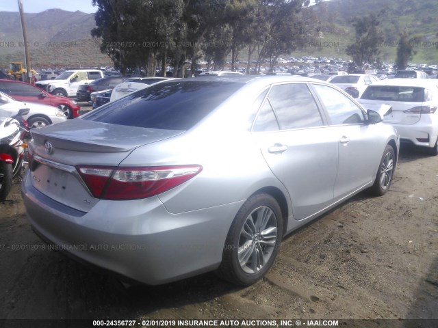 4T1BF1FK2FU498480 - 2015 TOYOTA CAMRY LE/XLE/SE/XSE SILVER photo 4