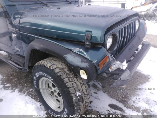 1J4FY19S0VP457221 - 1997 JEEP WRANGLER / TJ SPORT GREEN photo 6