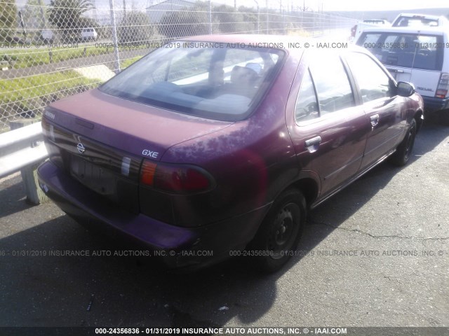 1N4AB41D4VC703555 - 1997 NISSAN SENTRA XE/GXE/GLE/BASE PURPLE photo 4