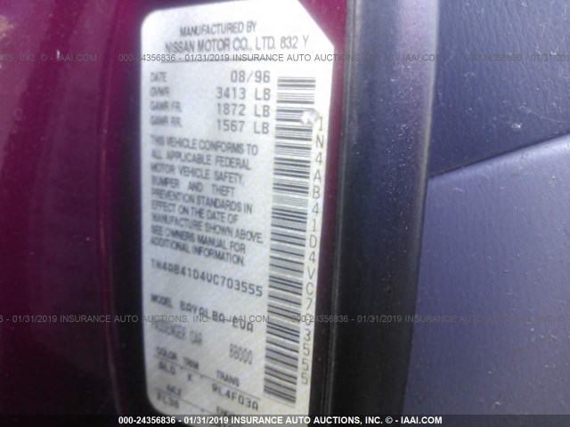 1N4AB41D4VC703555 - 1997 NISSAN SENTRA XE/GXE/GLE/BASE PURPLE photo 9