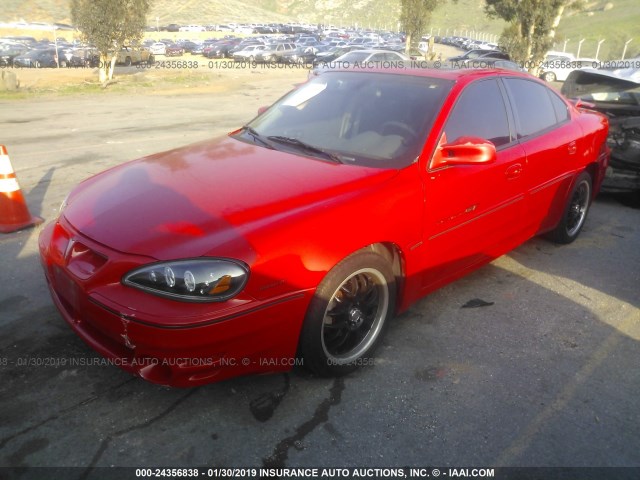 1G2NW52E91C222549 - 2001 PONTIAC GRAND AM GT RED photo 2