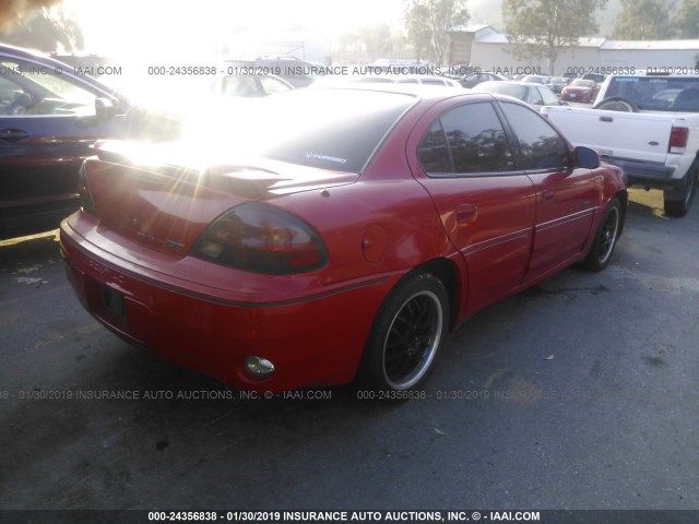 1G2NW52E91C222549 - 2001 PONTIAC GRAND AM GT RED photo 4