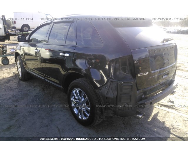 2FMDK3JC1BBA05338 - 2011 FORD EDGE SEL BLACK photo 3