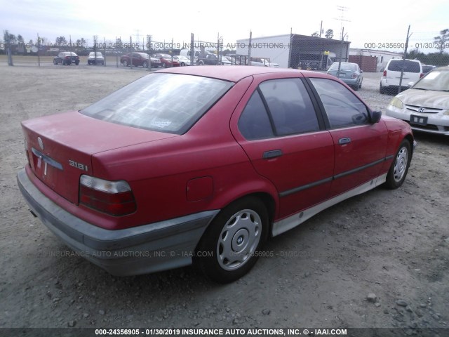 WBACA6322RFK62474 - 1994 BMW 318 I AUTOMATIC RED photo 4