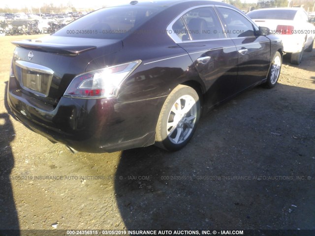 1N4AA5AP1DC825582 - 2013 NISSAN MAXIMA S/SV MAROON photo 4