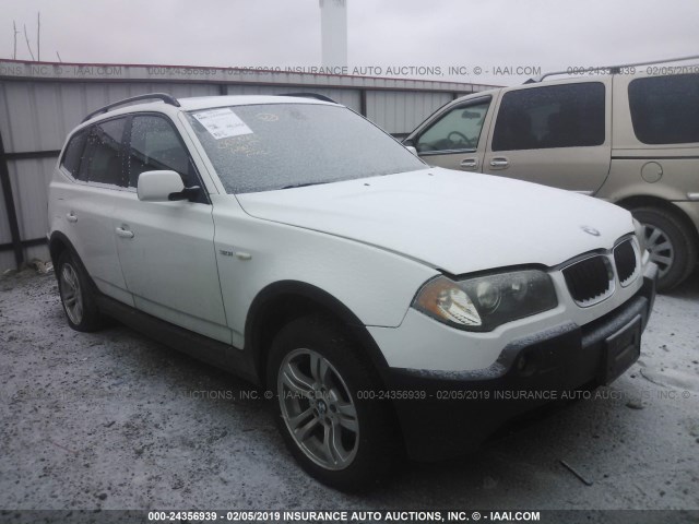 WBXPA93425WD08831 - 2005 BMW X3 3.0I WHITE photo 1