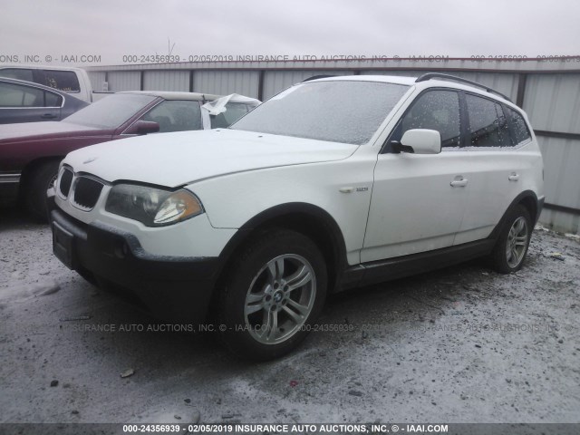 WBXPA93425WD08831 - 2005 BMW X3 3.0I WHITE photo 2