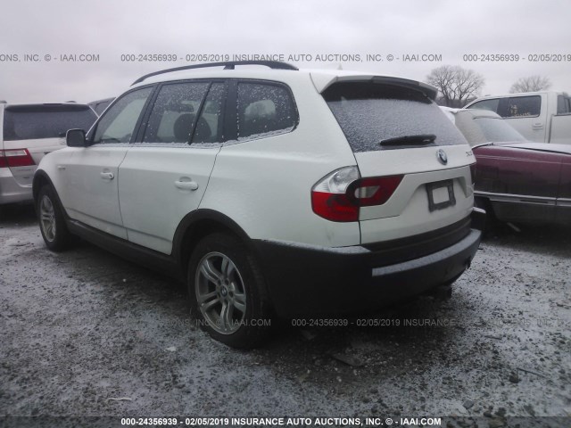 WBXPA93425WD08831 - 2005 BMW X3 3.0I WHITE photo 3