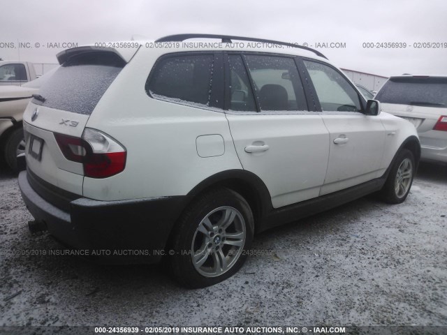 WBXPA93425WD08831 - 2005 BMW X3 3.0I WHITE photo 4