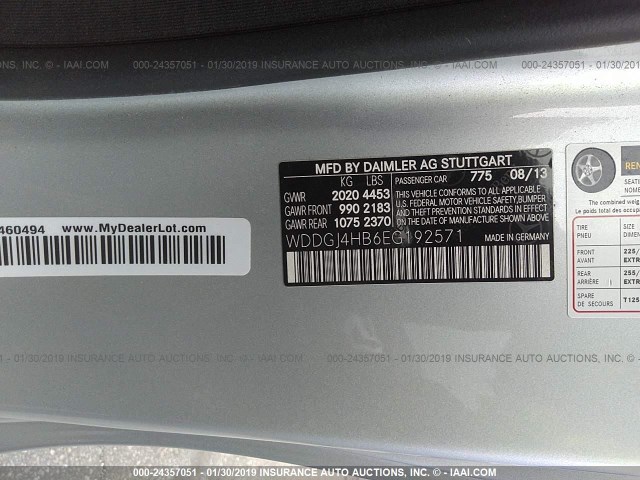 WDDGJ4HB6EG192571 - 2014 MERCEDES-BENZ C 250 SILVER photo 9