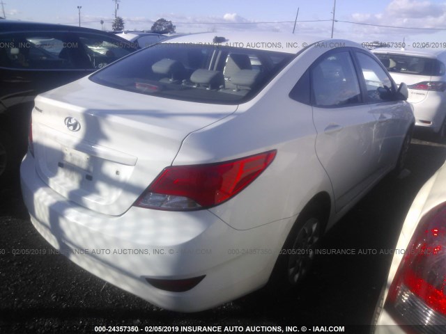 KMHCT4AE3GU946002 - 2016 HYUNDAI ACCENT SE WHITE photo 4