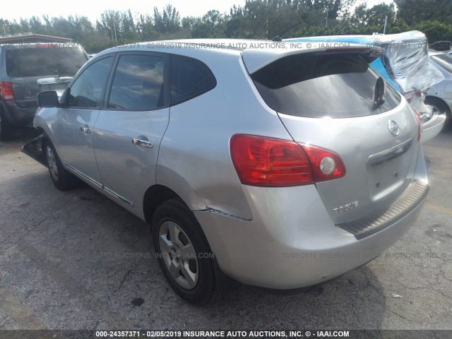 JN8AS5MT1CW605215 - 2012 NISSAN ROGUE S/SV SILVER photo 3