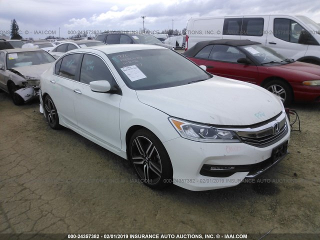 1HGCR2F59GA026202 - 2016 HONDA ACCORD SPORT WHITE photo 1