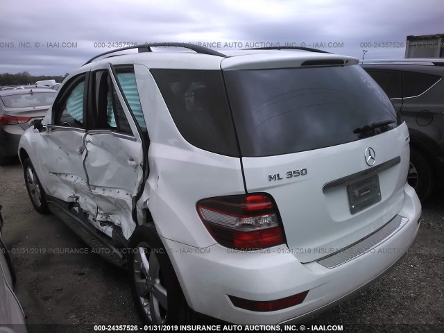 4JGBB8GB9BA718857 - 2011 MERCEDES-BENZ ML 350 4MATIC WHITE photo 3