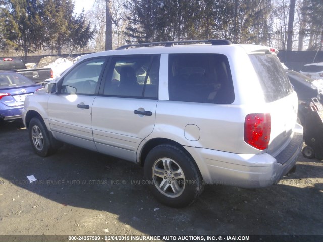 2HKYF18684H517507 - 2004 HONDA PILOT EXL SILVER photo 3