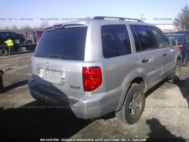 2HKYF18684H517507 - 2004 HONDA PILOT EXL SILVER photo 4