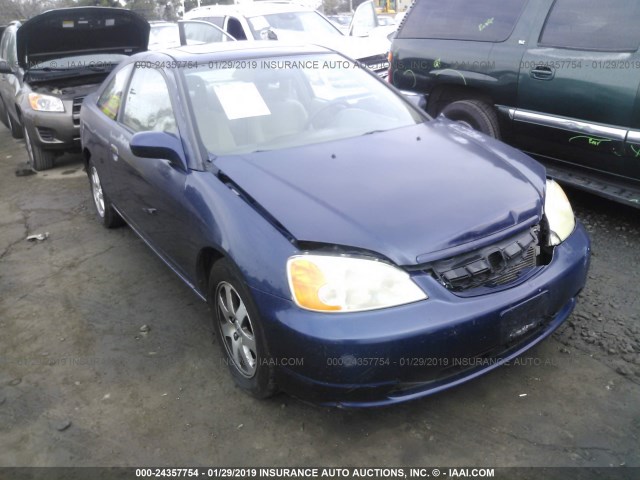 1HGEM229X3L047977 - 2003 HONDA CIVIC EX BLUE photo 1