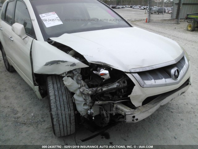 5J8TB185X7A010635 - 2007 ACURA RDX WHITE photo 6