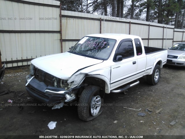 4TAWN72N3XZ545057 - 1999 TOYOTA TACOMA XTRACAB WHITE photo 2