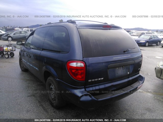 1D4GP24363B306836 - 2003 DODGE GRAND CARAVAN SE Dark Blue photo 3