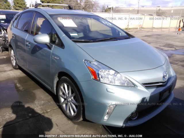 JTDZN3EU3EJ011694 - 2014 TOYOTA PRIUS V Light Blue photo 1