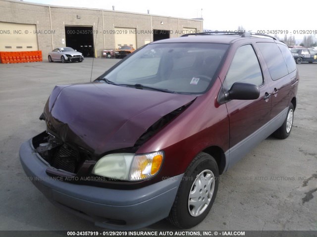 4T3ZF13CX3U547715 - 2003 TOYOTA SIENNA LE/XLE MAROON photo 2