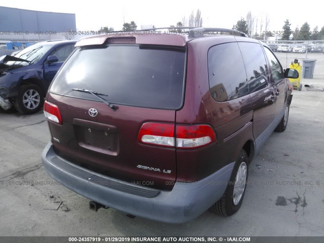 4T3ZF13CX3U547715 - 2003 TOYOTA SIENNA LE/XLE MAROON photo 4