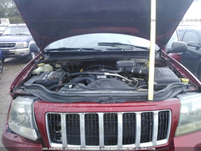 1J4GX48S34C222196 - 2004 JEEP GRAND CHEROKEE LAREDO/COLUMBIA/FREEDOM 红色 照片 10