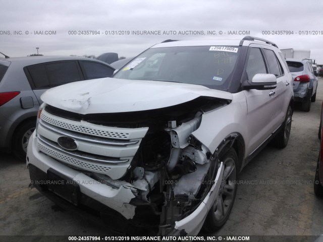 1FM5K7F81EGB91489 - 2014 FORD EXPLORER LIMITED WHITE photo 2