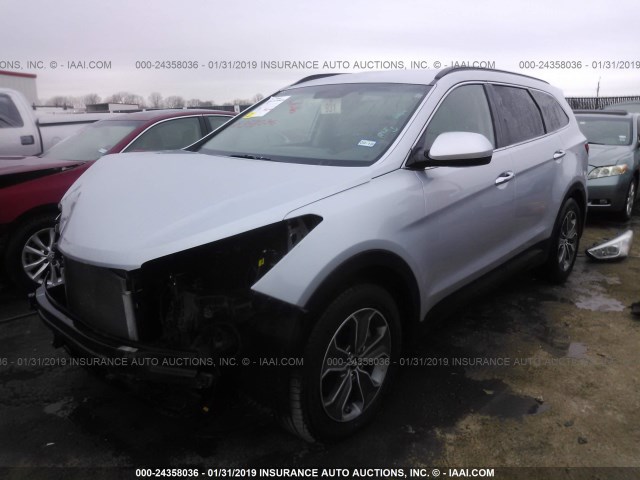 KM8SMDHFXGU129830 - 2016 HYUNDAI SANTA FE SE SILVER photo 2